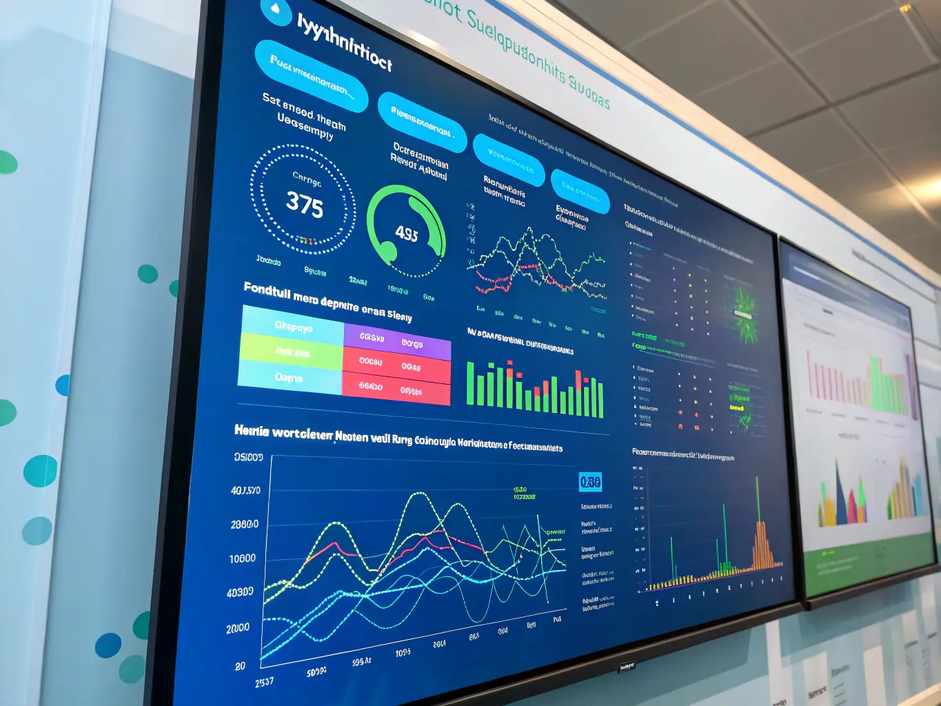 A visually appealing image of a smart water management system interface, displaying real-time data analytics and automated controls for efficient water distribution.